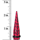 1/2 Black Mustaches Red Acrylic Taper Ear Plug