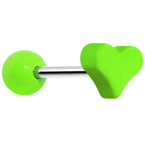 18G Green Neon Heart Cartilage Earring