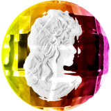9/16 Faceted Rainbow White Cameo Acrylic Saddle Plug