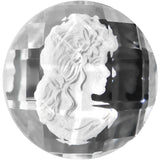 9/16 Faceted Clear White Cameo Acrylic Saddle Plug