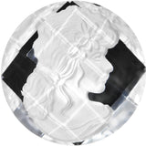 3/4 Faceted Clear White Cameo Acrylic Saddle Plug