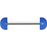 Blue Acrylic Half Ball Pixie Dust Barbell Tongue Ring
