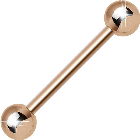 14G 5/8 Rose Gold Plated Straight Barbell