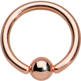 14G 3/8 Rose Gold Plated BCR Captive Ring