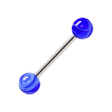 Blue MARBLE Barbell Tongue Ring