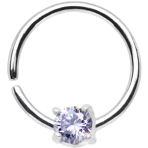 18G 3/8 925 Silver Purple CZ Daith Tragus Earring