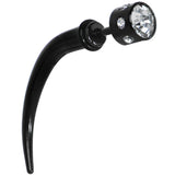 Black Glitzy Clear Gem Fake Talon Taper Plug