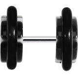 Black White Trippy Flower Tribal Cheater Plug Set