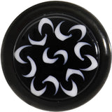 Black White Trippy Flower Tribal Cheater Plug Set