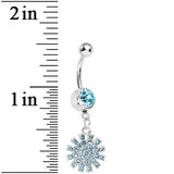 Aqua Gem Summertime Sunburst Dangle Belly Ring