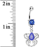 Blue Gem Sinful Spider Dangle Belly Ring