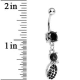 Black Gem Lady Bug Luck Dangle Belly Ring