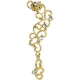 18K Gold Plated Clear Gem Hidden Hearts Dangling Wrap Ear Cuff