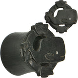 9/16 Organic Areng Wood Whale Overboard Hand Carved Plug Set