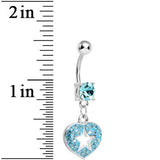 Aqua Gem Superstar Heart Dangle Belly Ring