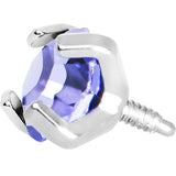 4mm Round Prong Set Purple Gem Dermal Anchor Top