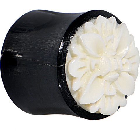 9/16 Organic Buffalo Horn White Bone Frasera Flower Saddle Plug
