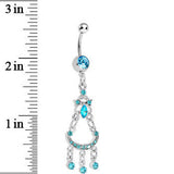 Aqua Gem Princess Delight Chandelier Belly Ring