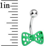 Bright Green Swiss Cheese Bow Tie Belly Ring