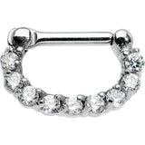 14G 1/4 Surgical Steel Clear CZ Septum Clicker
