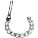 14G 1/4 Surgical Steel Clear CZ Septum Clicker
