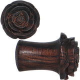 0G Organic Rengas Wood Cherry Rosebud Hand Carved Plug Set