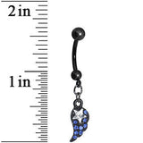 Blue Gem Celestial Star Solo Black Wing Dangle Belly Ring