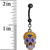 Bling is the Thing Sugar Skull Dangle Belly Ring