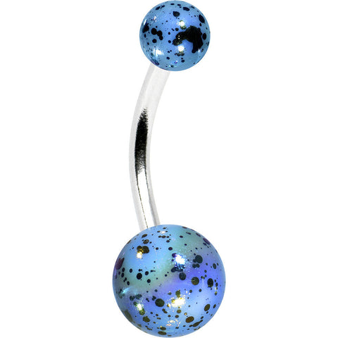 Blue Speckled Cosmos Belly Ring