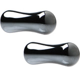 6G Organic Black Hematite Stone Saddle Plug Set