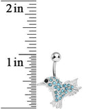 Aqua Gem As the Crow Flies Bird Belly Ring