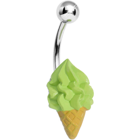 Beat the Heat Soft Serve Pistachio Ice Cream Cone Belly Ring