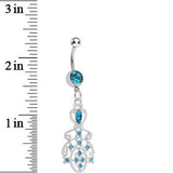 Aqua Gem Elegant Equality Dangle Belly Ring