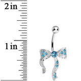 Aqua Gem Bewitching Bow Belly Ring
