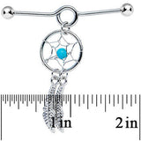 14G Faux Turquoise Southwest Dreamcatcher Dangle Project Bar 38mm