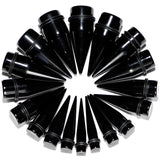 00G to 1 inch 18 Piece Black Acrylic Ear Stretching Taper Kit