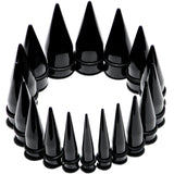 00G to 1 inch 18 Piece Black Acrylic Ear Stretching Taper Kit