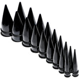 00G to 1 inch 18 Piece Black Acrylic Ear Stretching Taper Kit