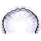00G to 1 inch 18 Piece Clear Acrylic Ear Stretching Taper Kit