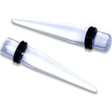 00G to 1 inch 18 Piece Clear Acrylic Ear Stretching Taper Kit