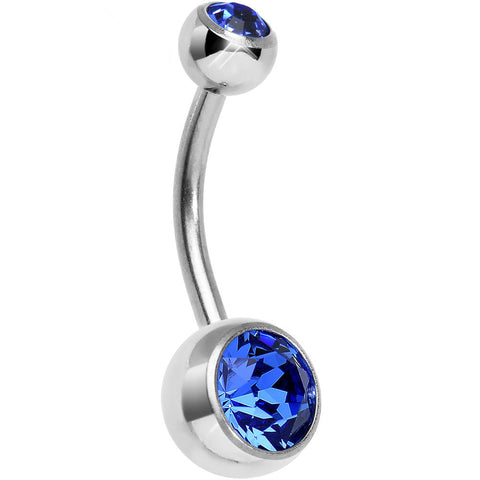 Blue Sky Double Gem Titanium Belly Ring 1/2