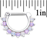 14G 5/16 Alluring Faux Opal Sparkling Gem Septum Clicker