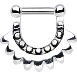 14G 1/4 Stainless Steel Aztec Moon Septum Clicker
