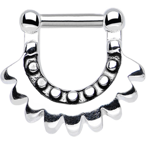 14G 1/4 Stainless Steel Aztec Moon Septum Clicker