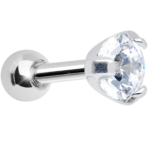 4mm Clear Cubic Zirconia Round Tragus Cartilage Earring