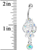 Aurora Gem Brilliant Rosebud Dangle Belly Ring
