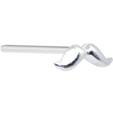 925 Sterling Silver 22G Dapper Mustache Bendable Nose Bone