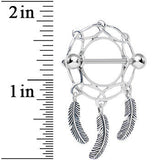 925 Sterling Silver Wide Web Dreamcatcher Nipple Shield Set