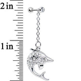 Clear Gem Bottlenose Dolphin Dangle Cartilage Tragus Earring