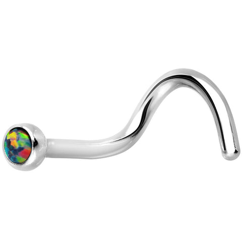 18G Black Synthetic Opal Stainless Steel Nose Screw